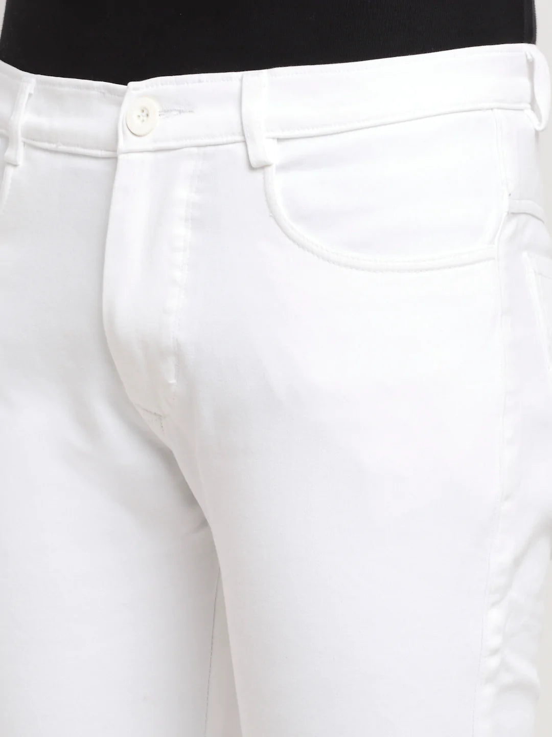 Men White Slim Fit Jeans