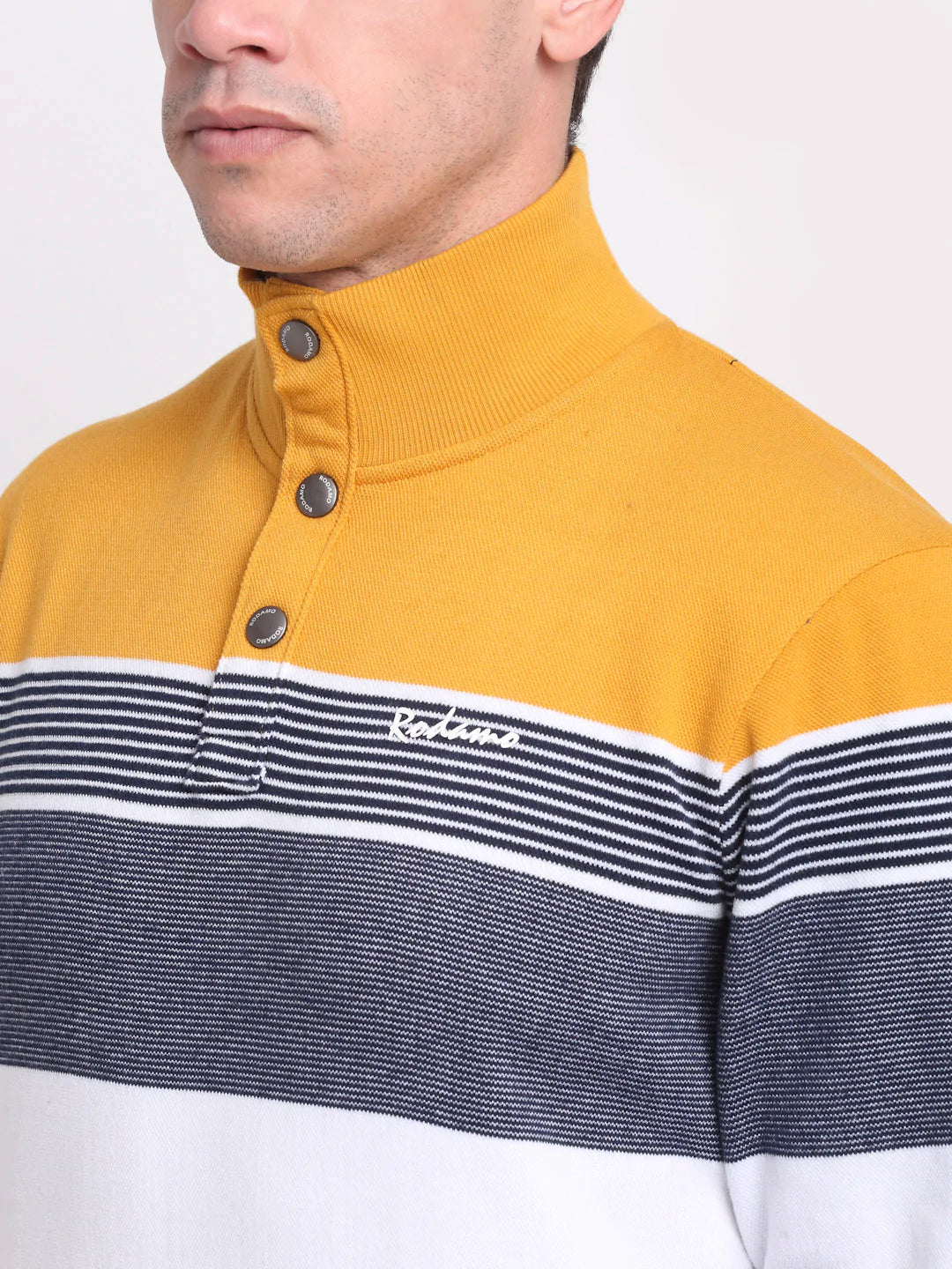 Men Multicoloured Striped Sweatshirt