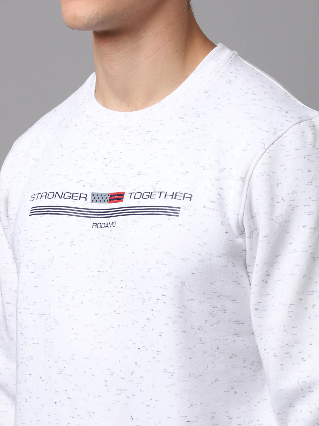 Men White Printed Sweatshirt