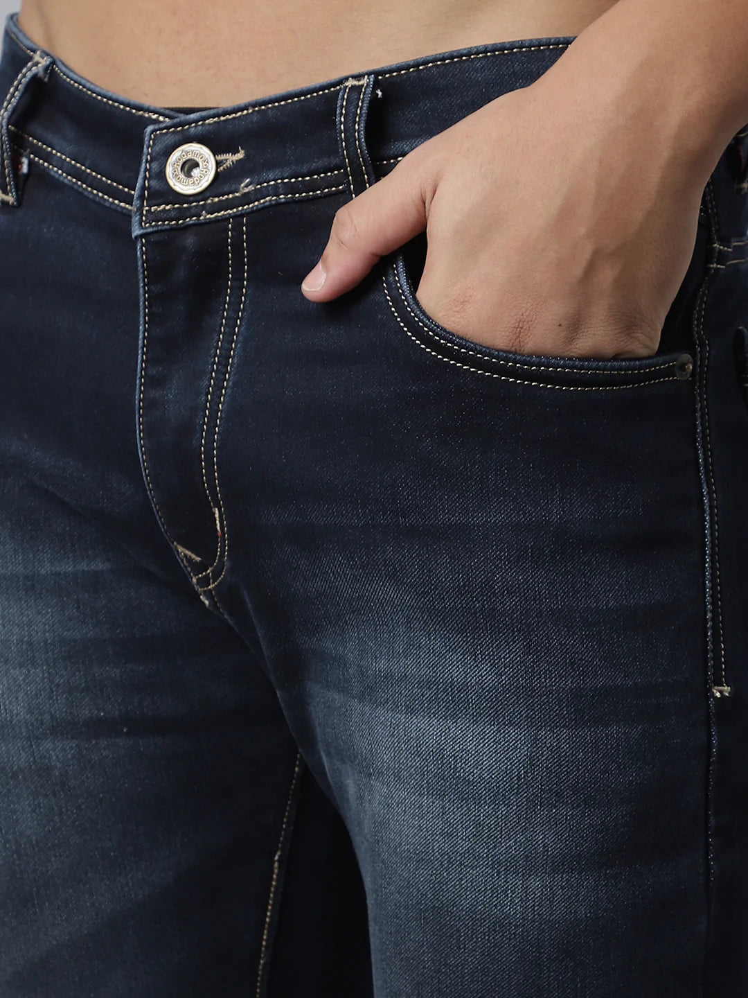 Men Blue Slim Fit Heavy Fade Stretchable Jeans