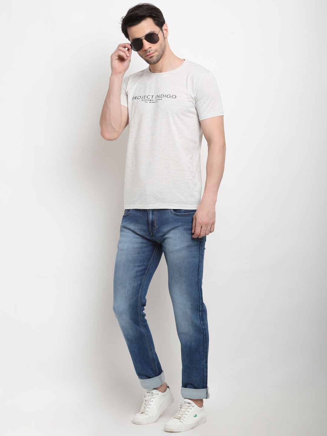 Men White, Grey & Navy Pack of 3 Solid Cotton Lounge Tshirts
