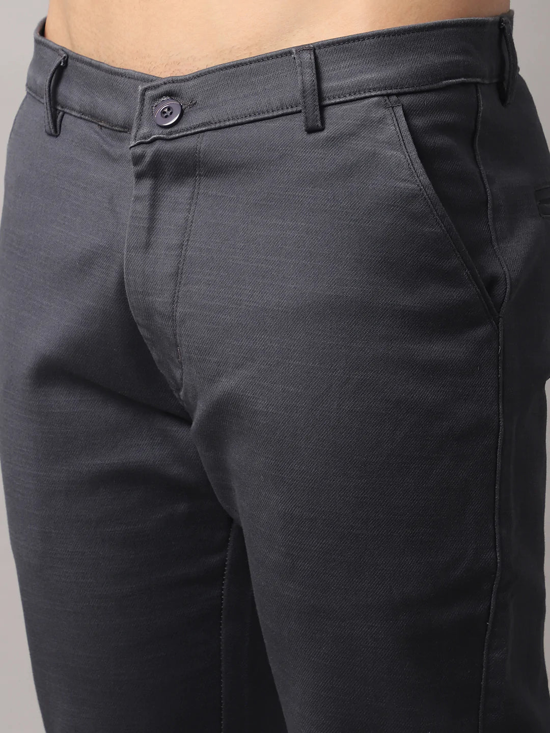 Men Grey Slim Fit Chinos Trousers