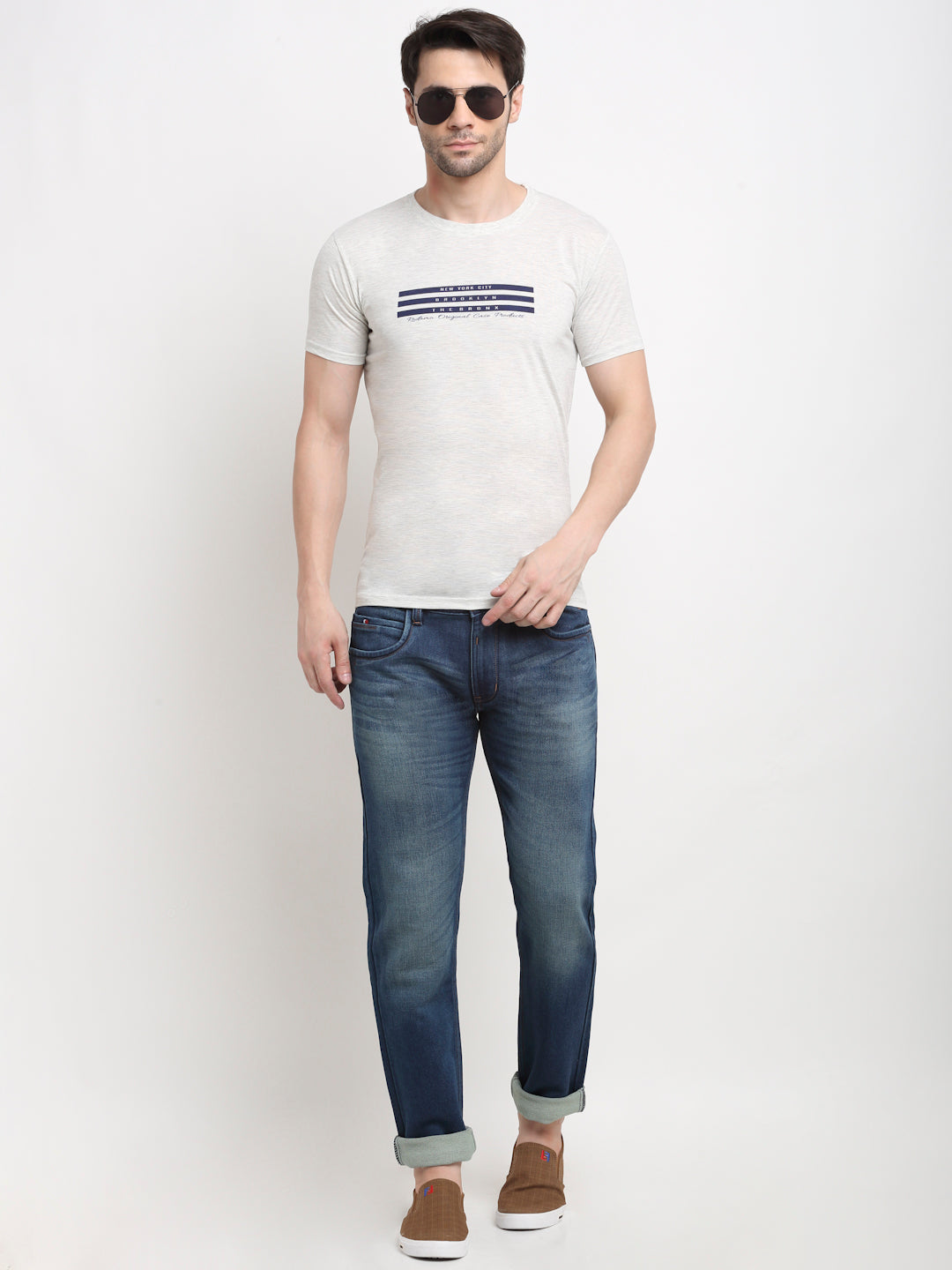 Men Red, Navy & Grey Pack of 3 Solid Cotton Lounge Tshirts