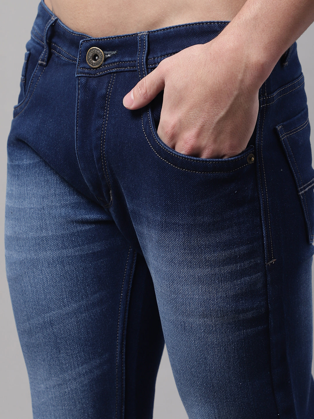 Men Slim Fit Heavy Fade Stretchable Cotton Jeans