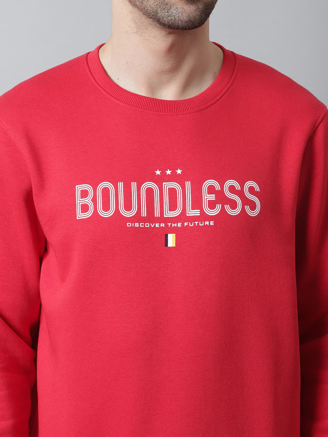 Men Typhography  Printed Pullover Fleece Sweatshirt