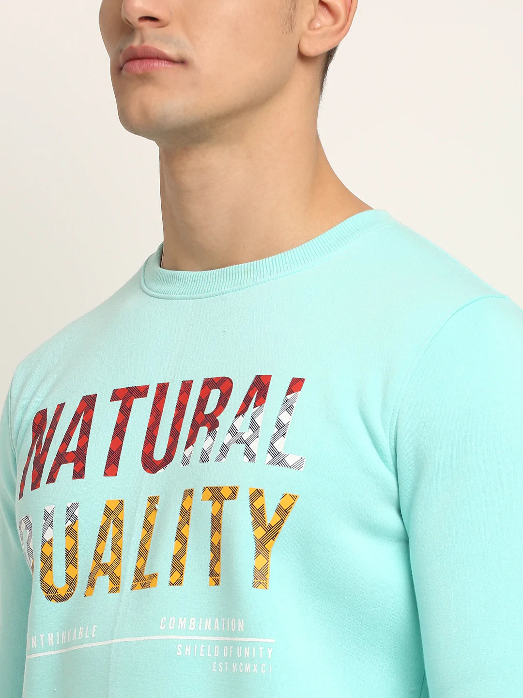Men Blue Printed Sweatshirt