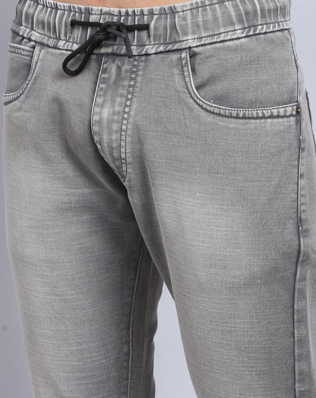 Men Grey Jogger Heavy Fade Stretchable Jeans