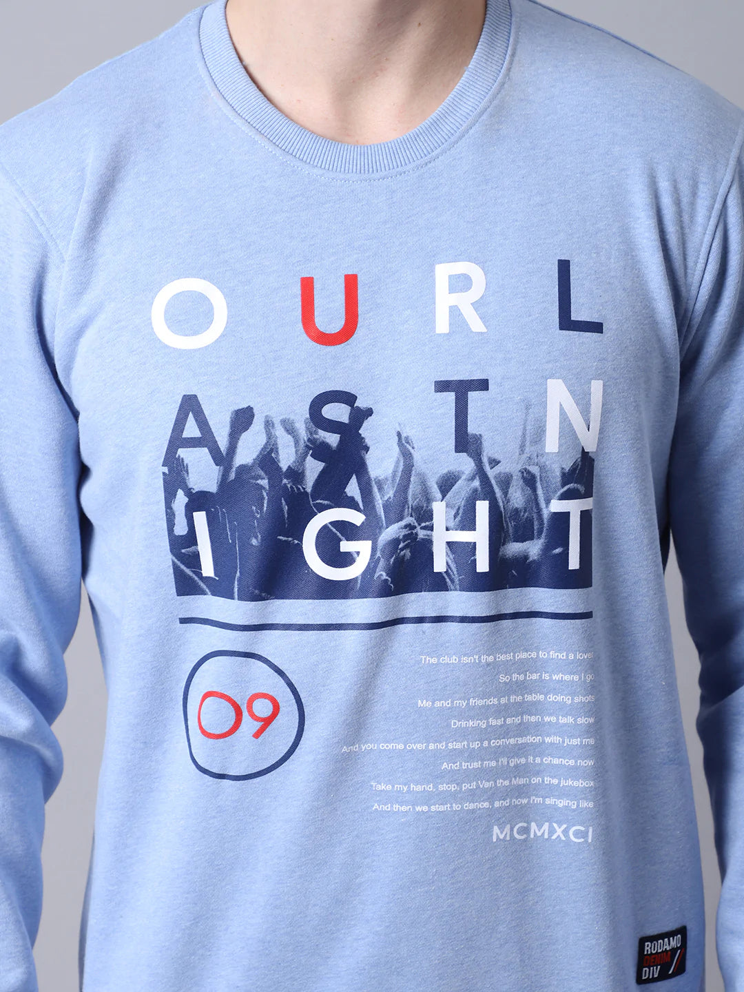 Men Blue Printed Sweatshirt