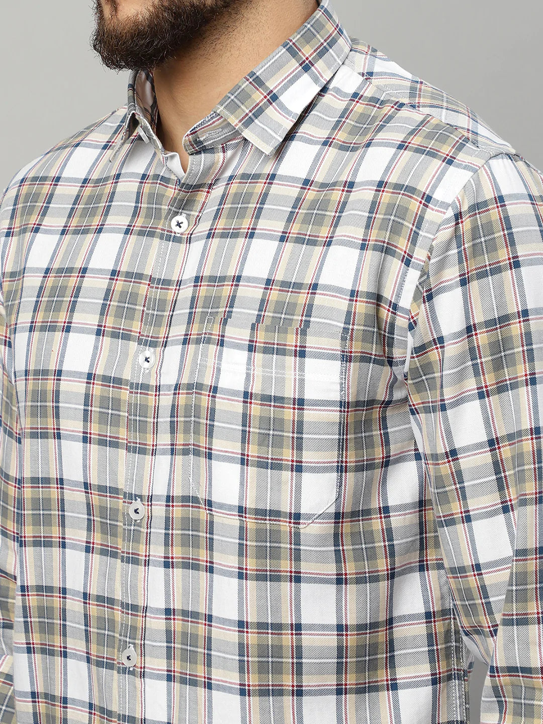 Men Multicoloured Slim Fit Tartan Checks Checked Casual Shirt