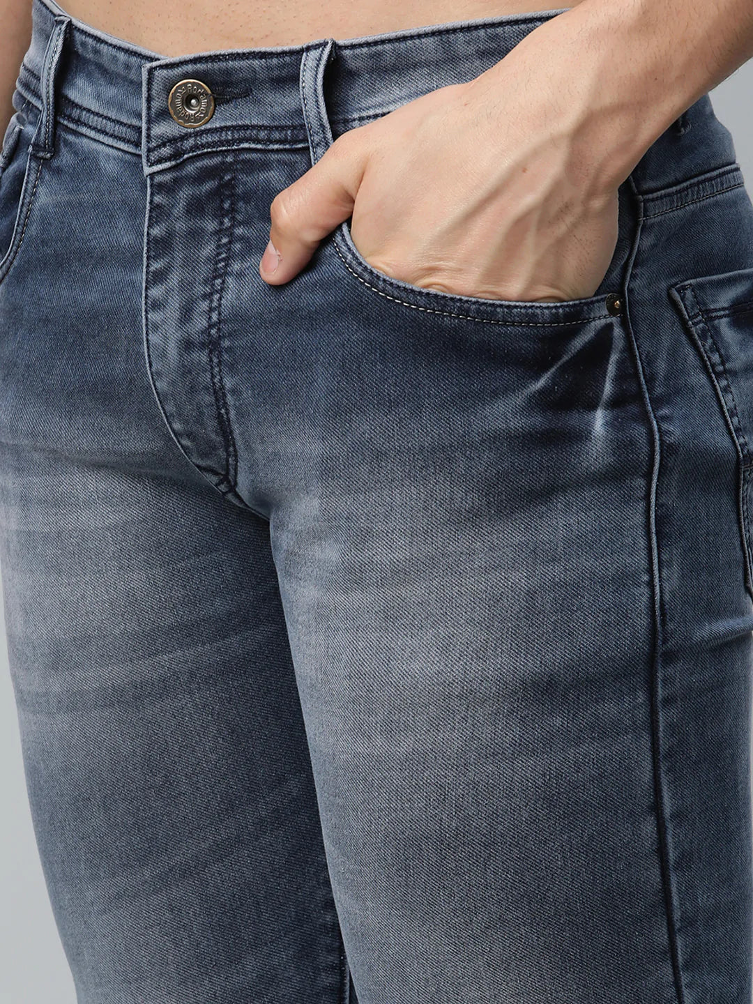 Men Blue Slim Fit Heavy Fade Stretchable Jeans
