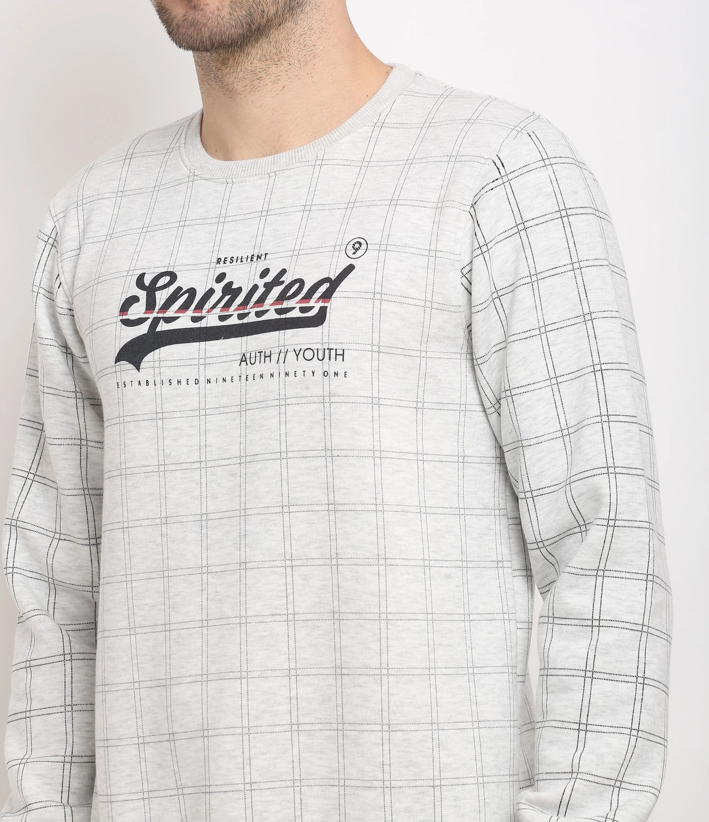 Men Grey Printed Sweatshirt