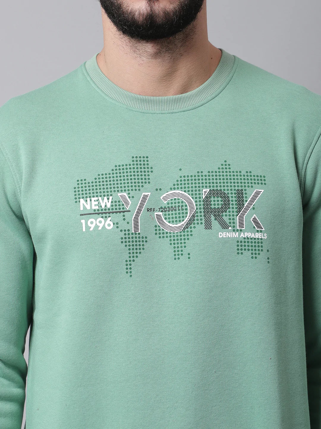 Men Green Printed Sweatshirt