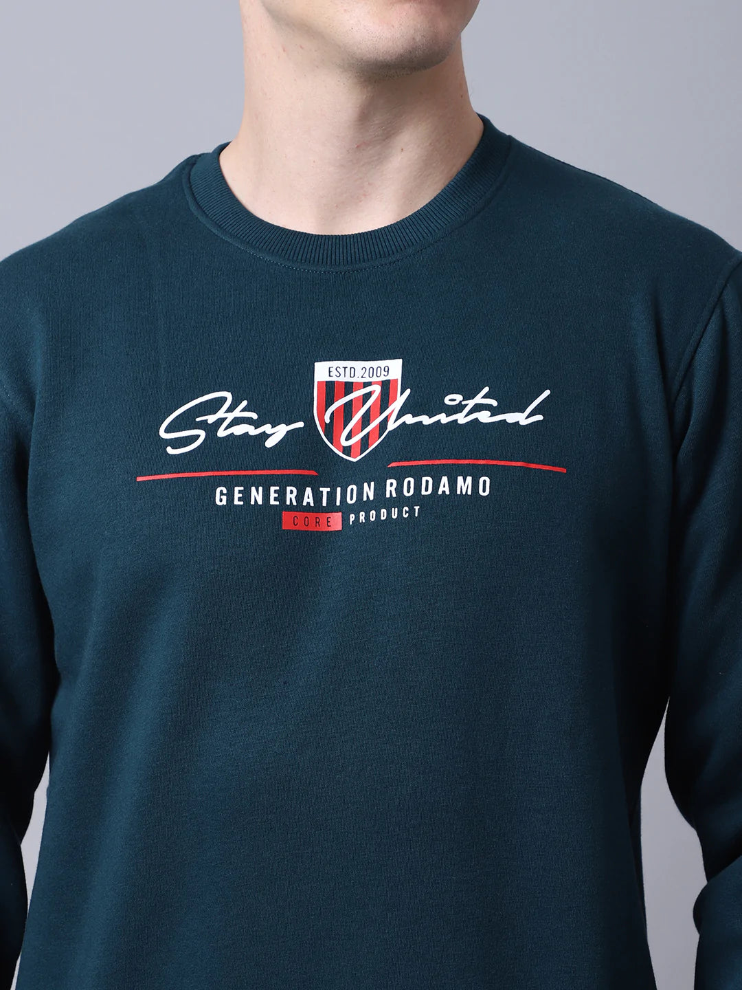 Men Teal Printed Sweatshirt