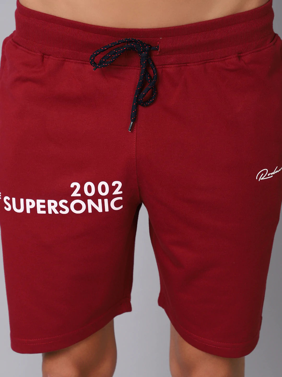 Men Maroon Printed Slim Fit Sports Shorts