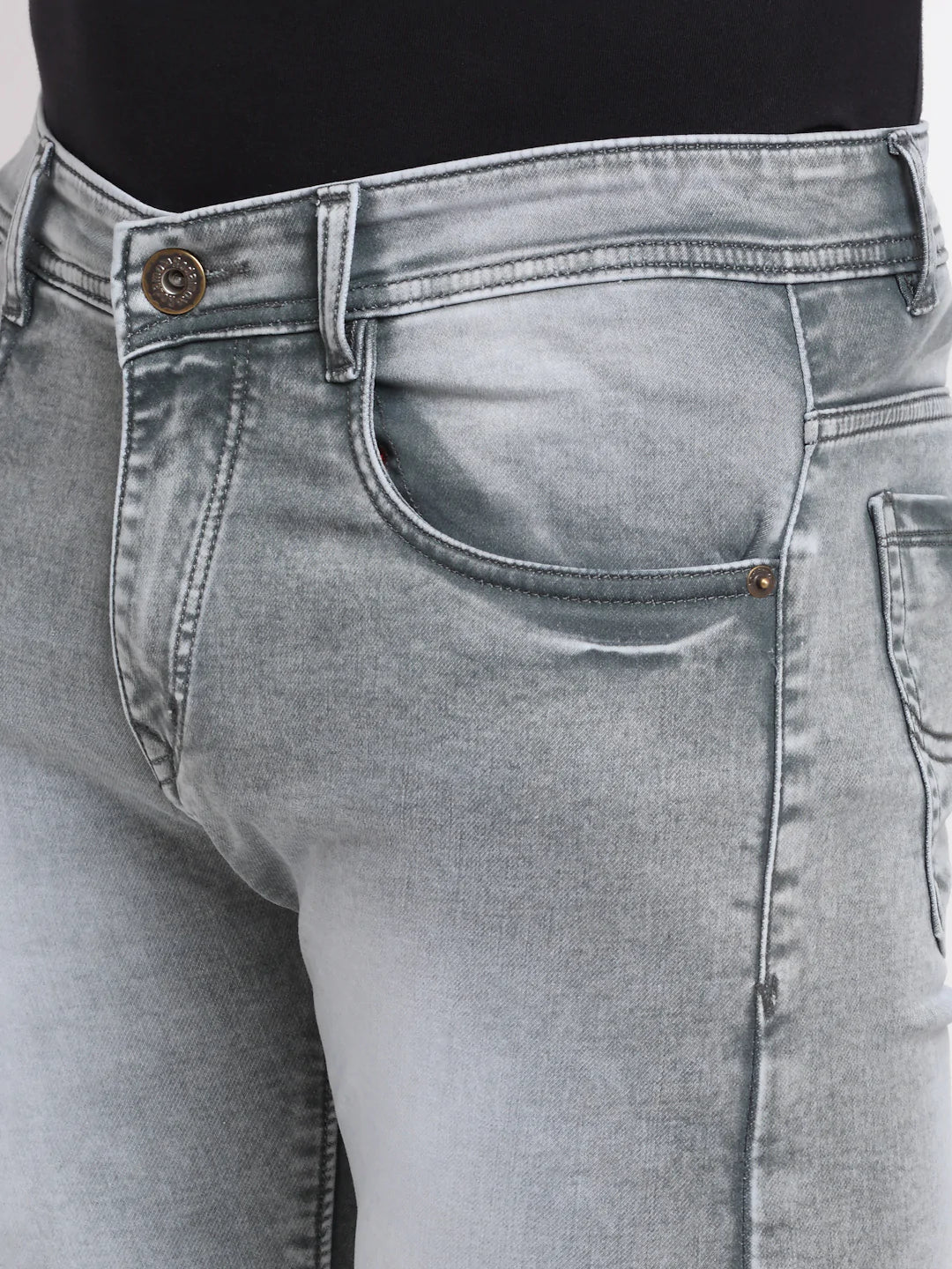 Men Green Slim Fit Heavy Fade Stretchable Jeans