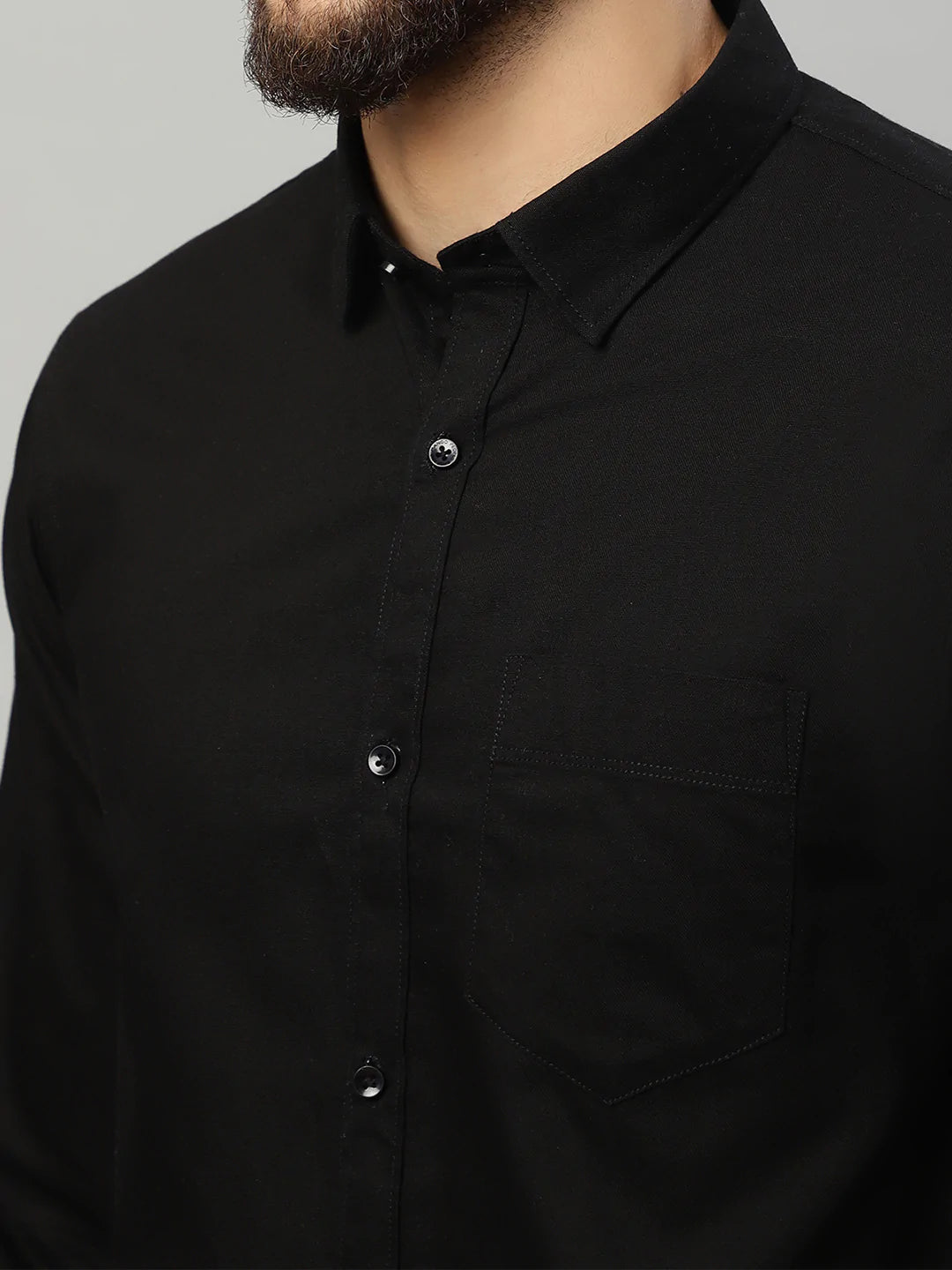 Men Black Slim Fit Casual Shirt