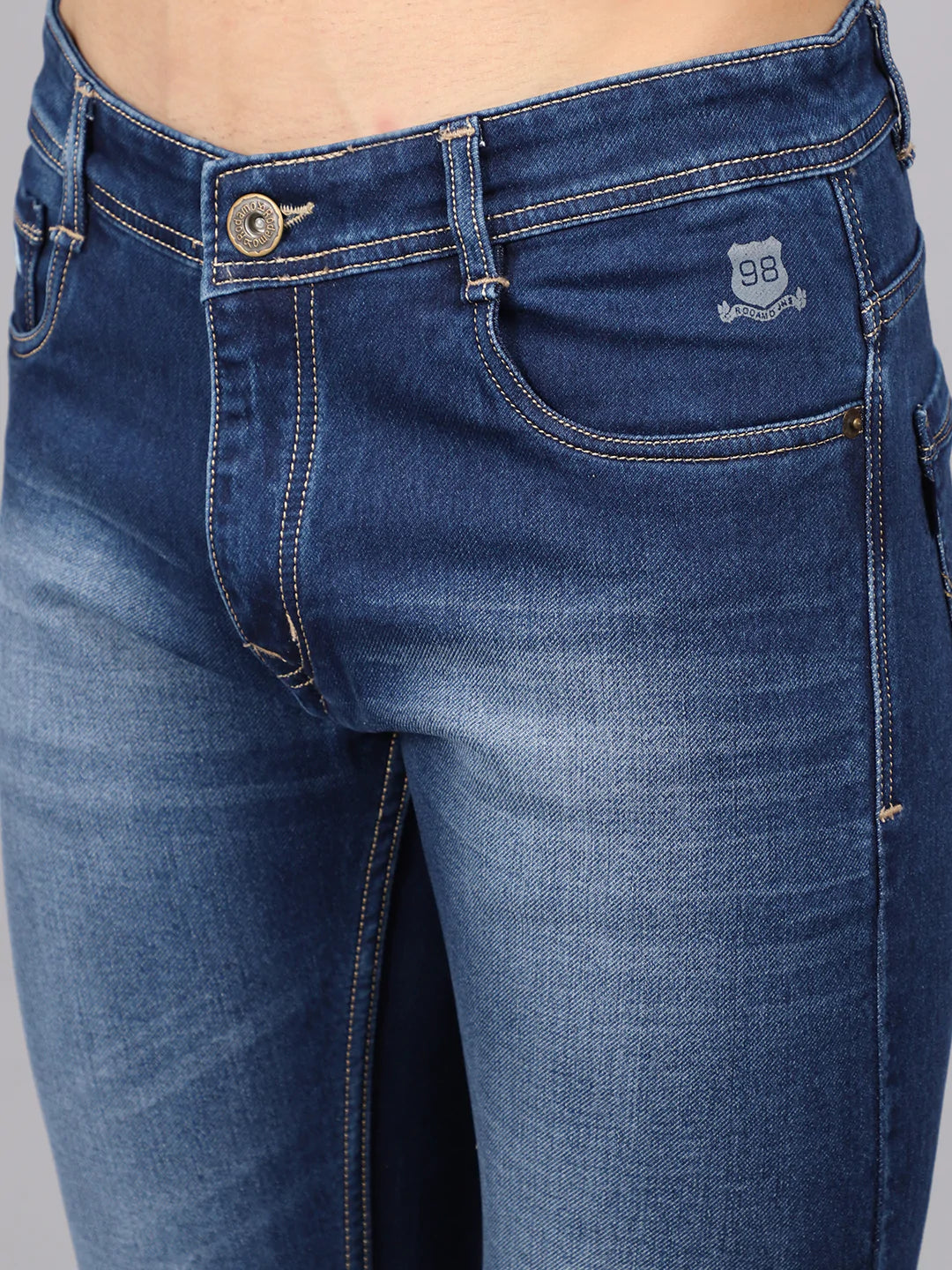 Men Blue Slim Fit Heavy Fade Stretchable Jeans