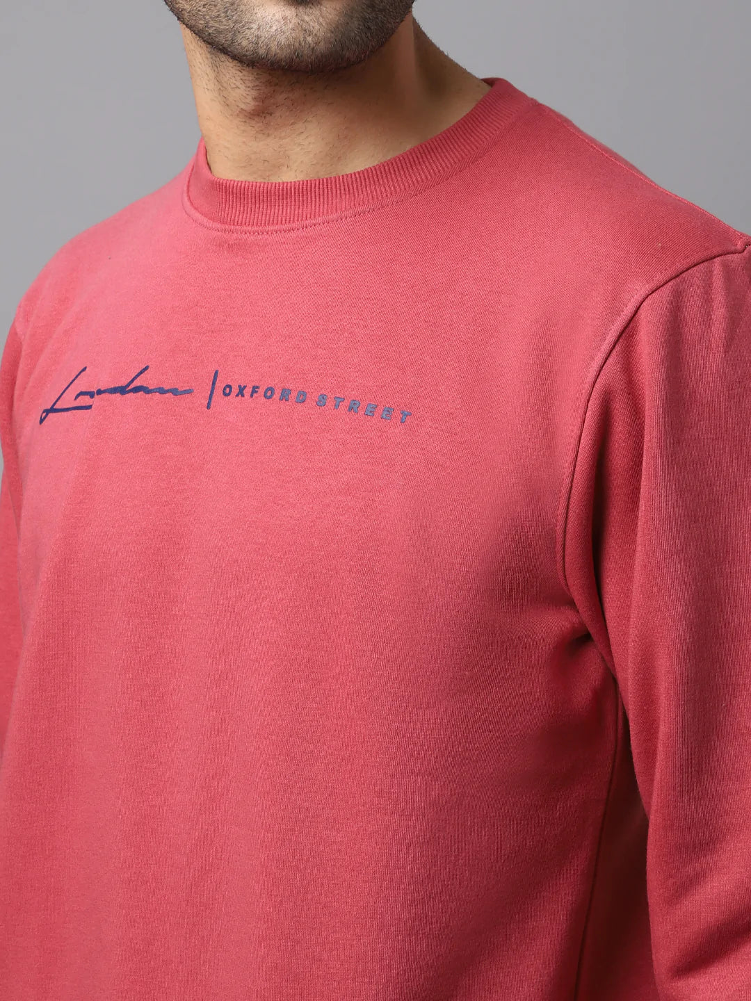 Men Pink Printed Sweatshirt