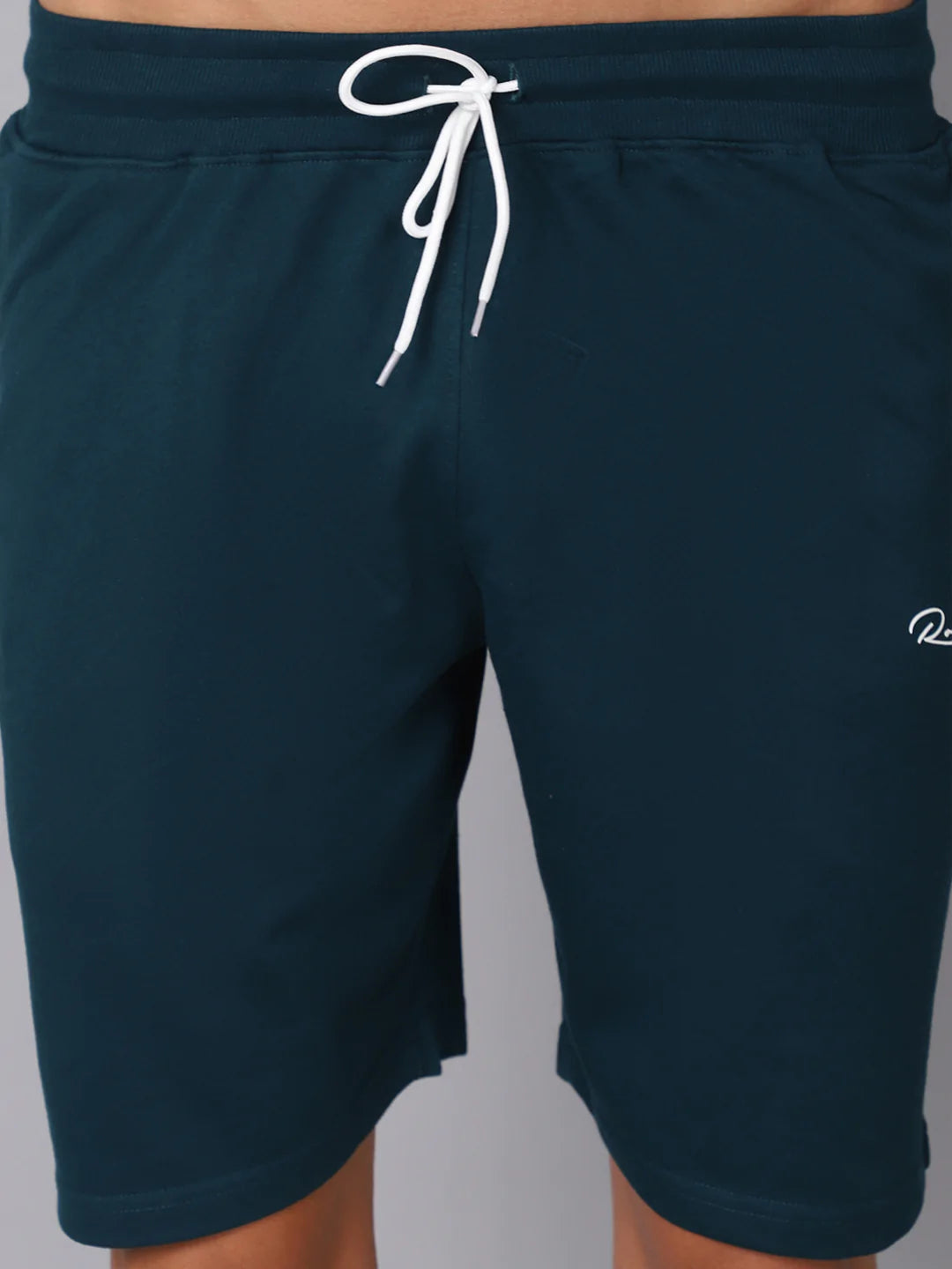 Men Teal Slim Fit Sports Shorts