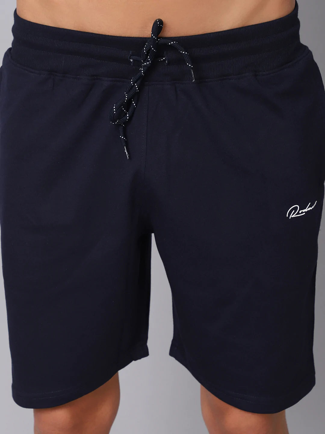 Men Navy Blue Slim Fit Sports Shorts