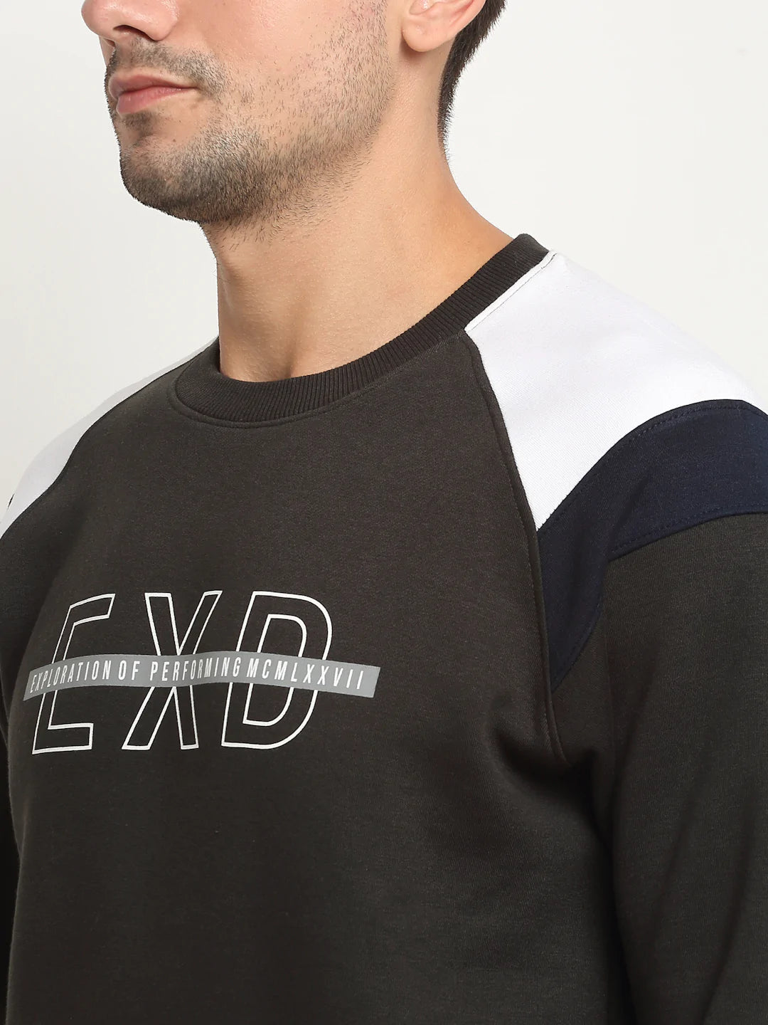 Men Brown Printed Sweatshirt