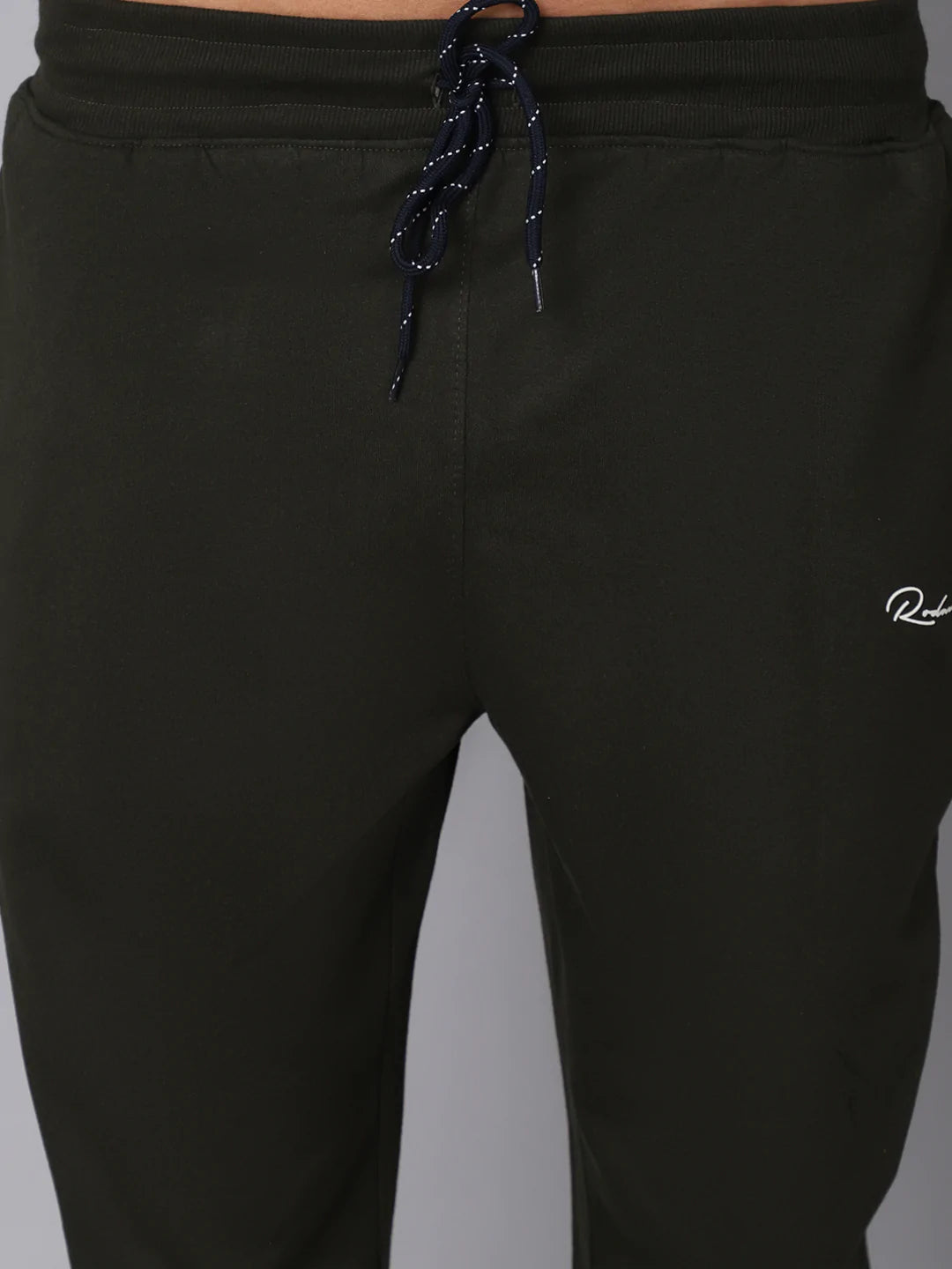 Men Green Brand Logo Printed Slim-Fit Track Pants