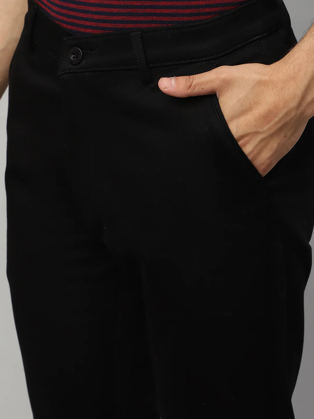Men Black Slim Fit Trousers