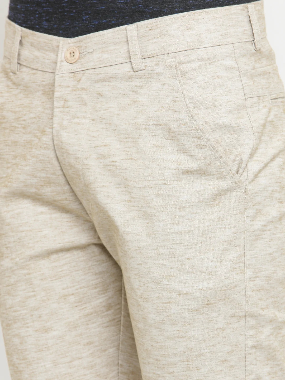 Men Beige Slim Fit Trousers