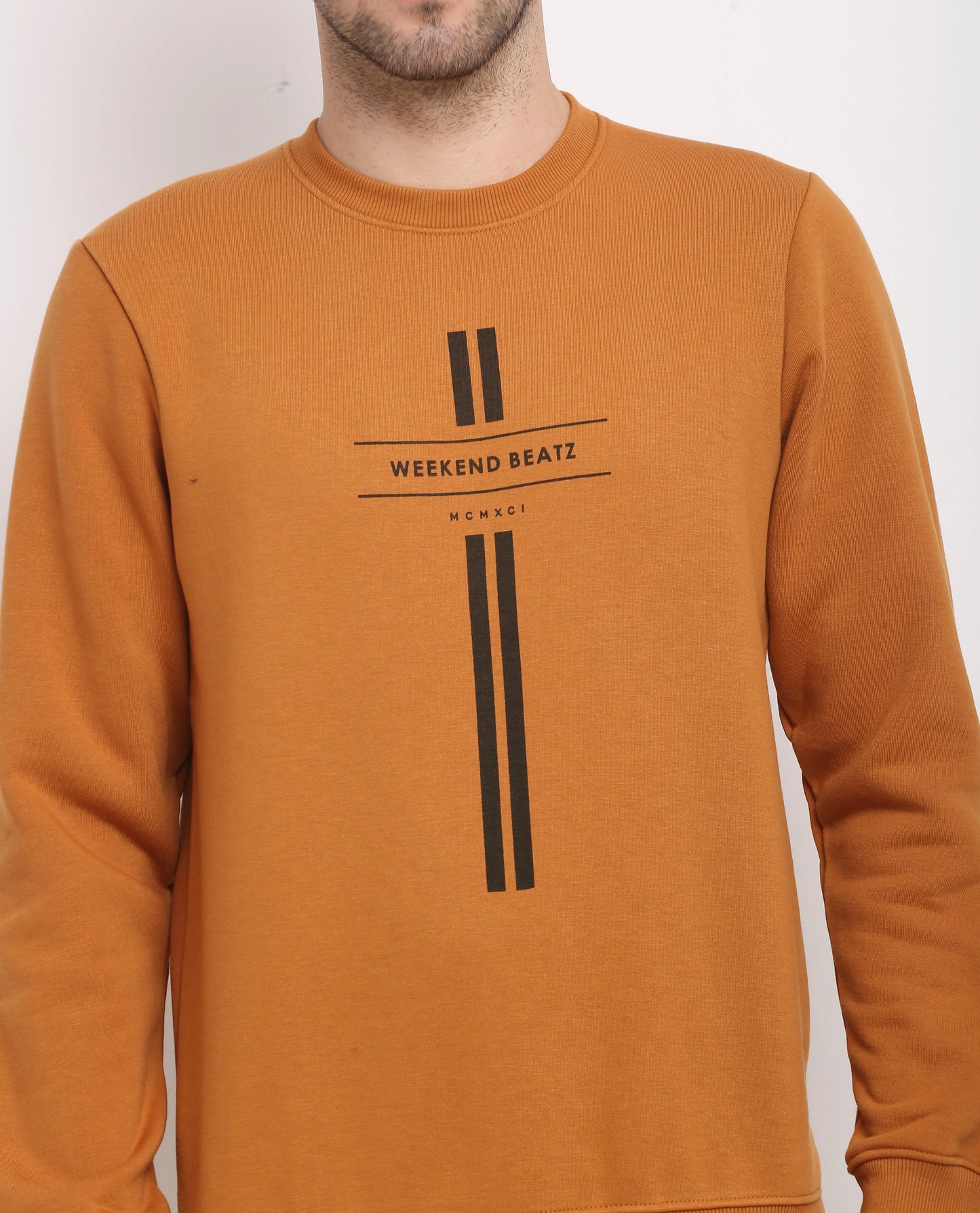 Men Mustard Printed Sweatshirt