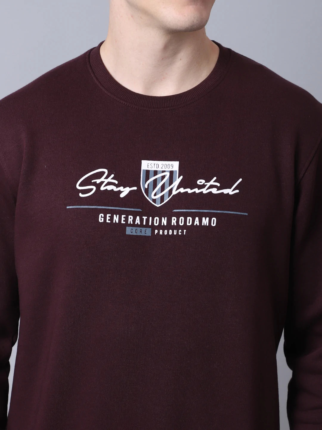 Men Maroon Printed Sweatshirt