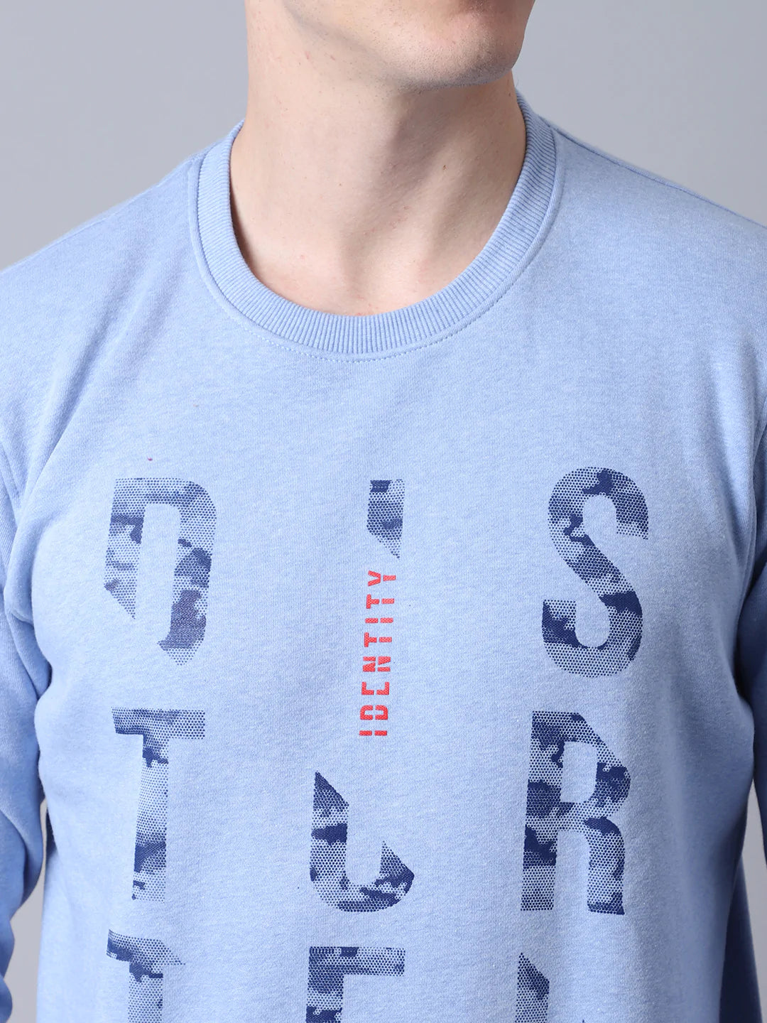 Men Blue Printed Sweatshirt