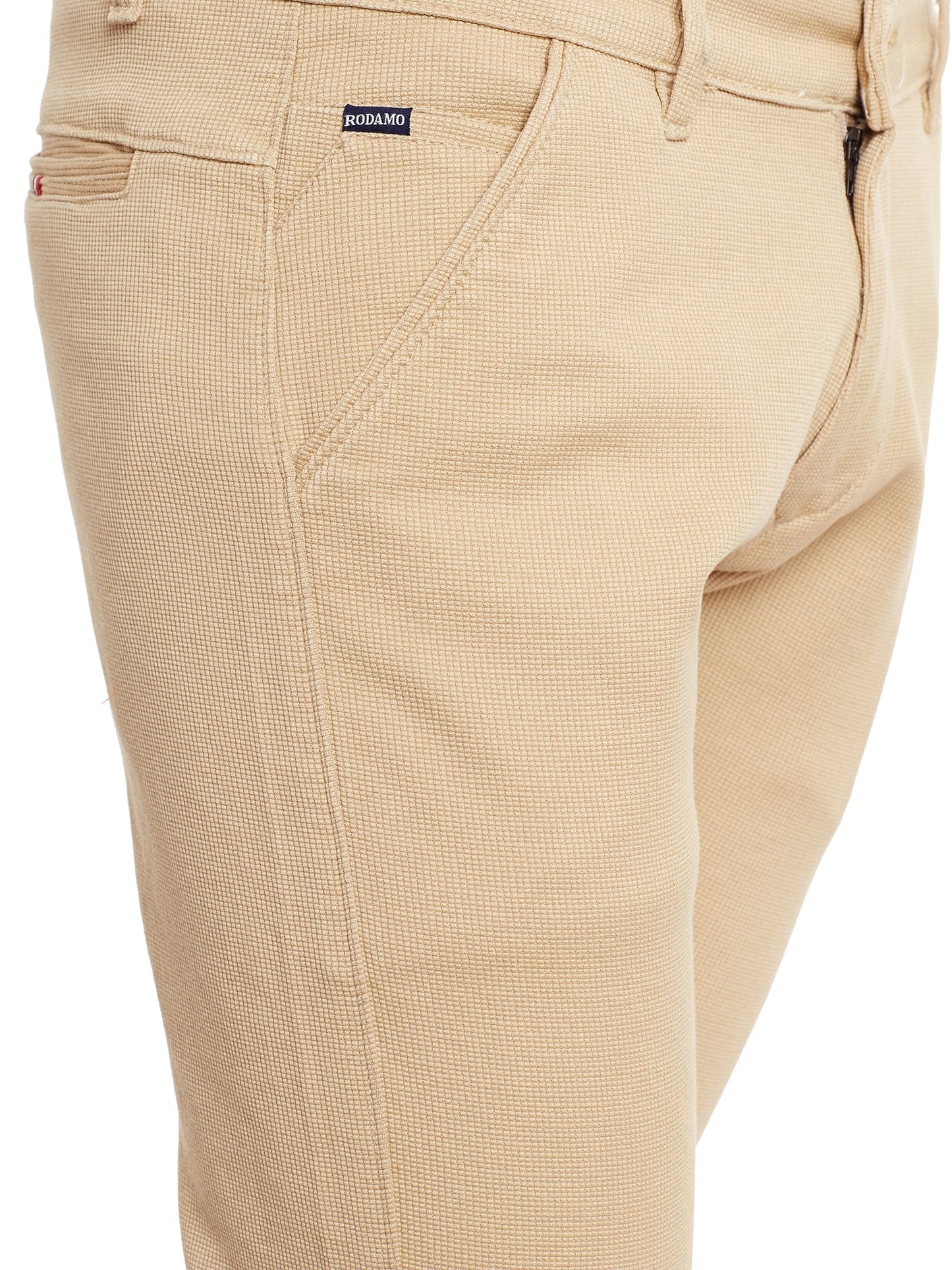 Men Khaki Slim Fit Trousers