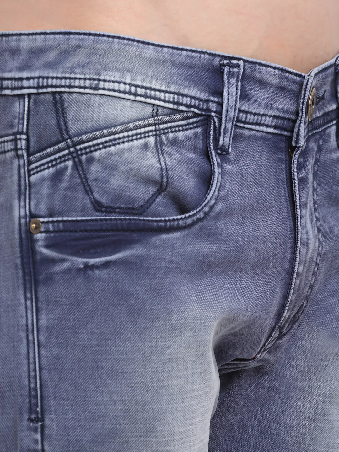 Men Blue Slim Fit Heavy Fade Stretchable Jeans