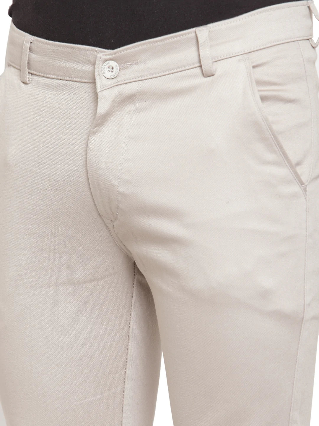 Men Grey Slim Fit Solid Regular Trousers