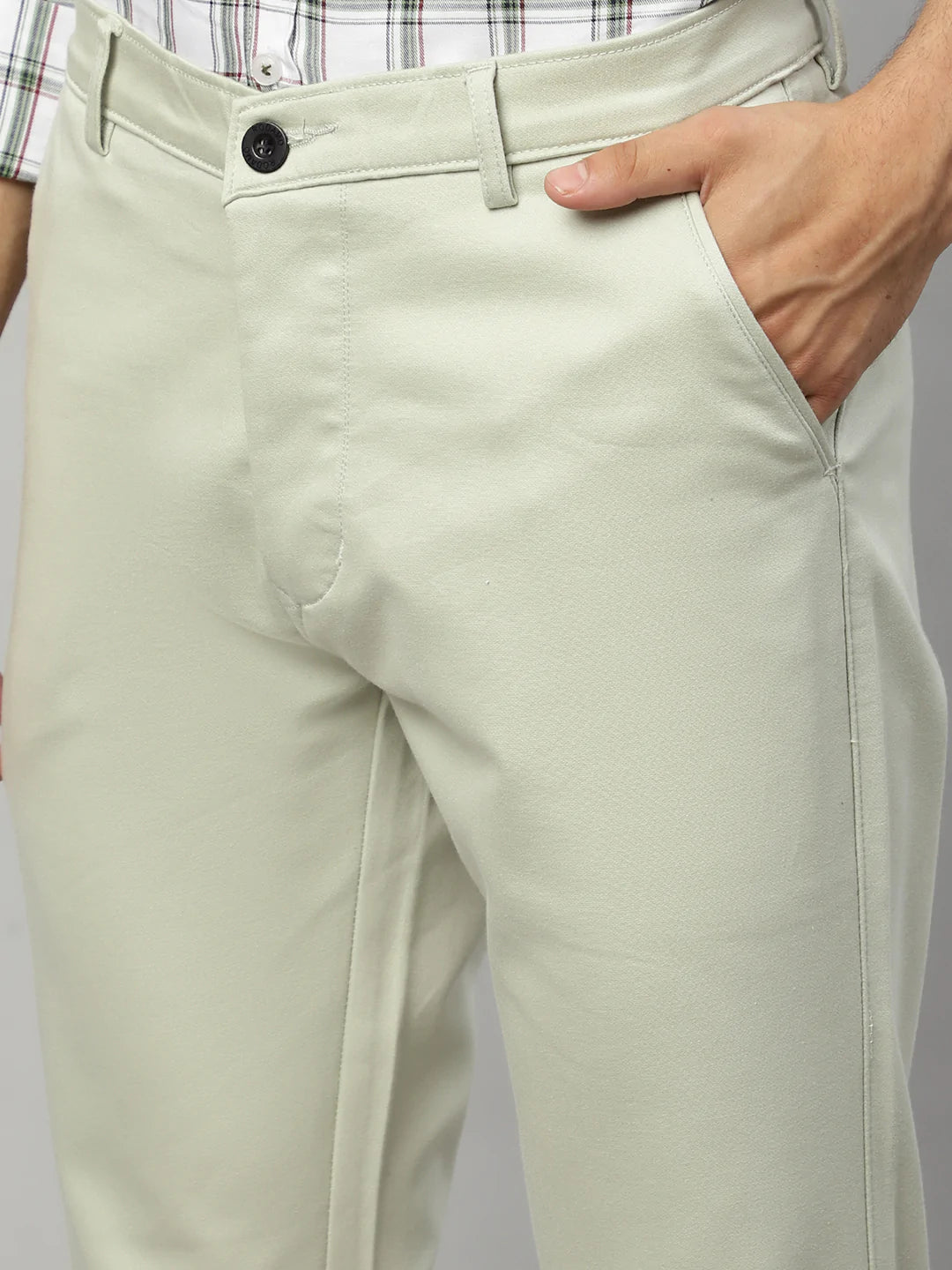 Men Green Slim Fit Trousers
