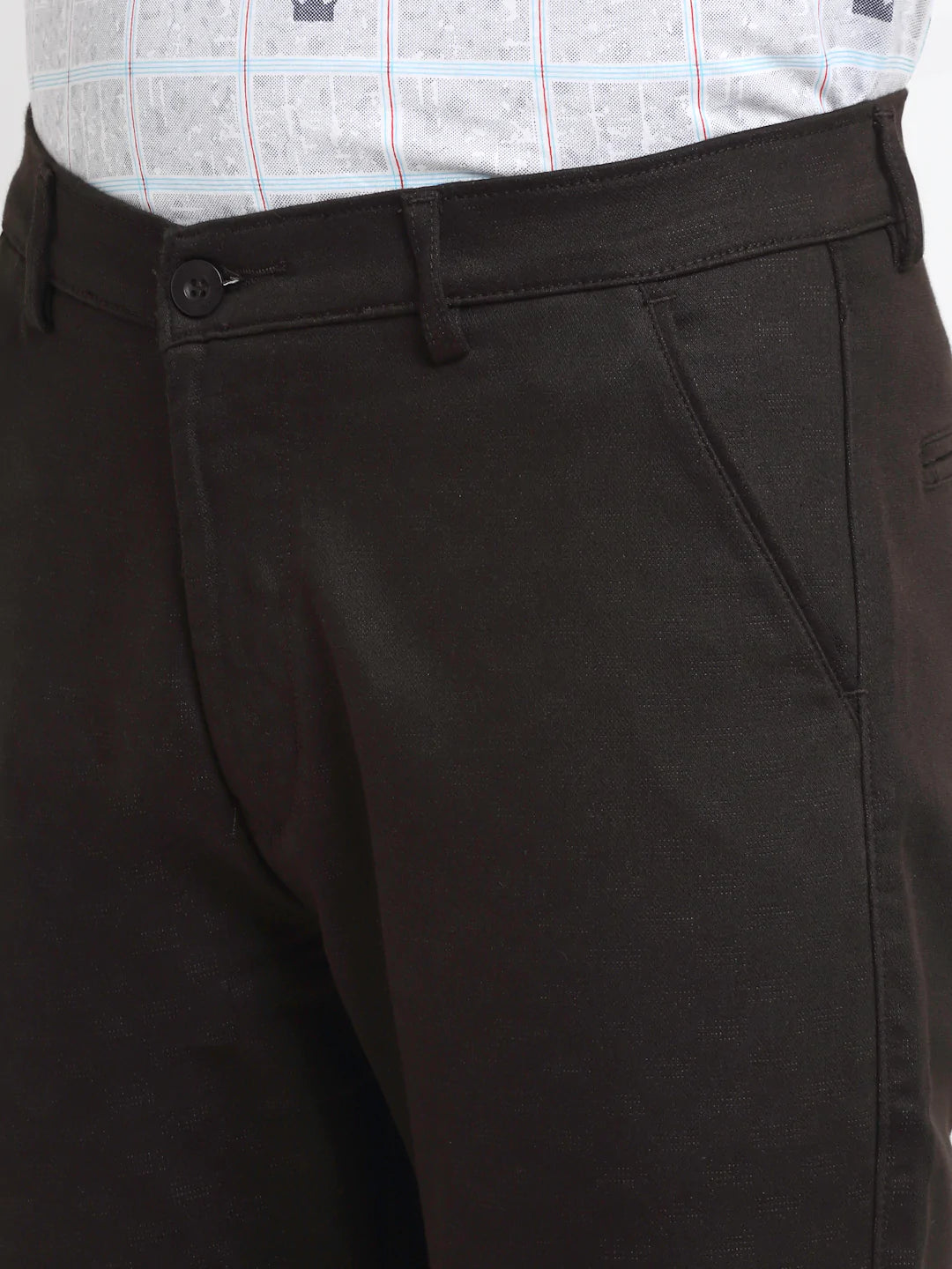 Men Brown Slim Fit Trousers