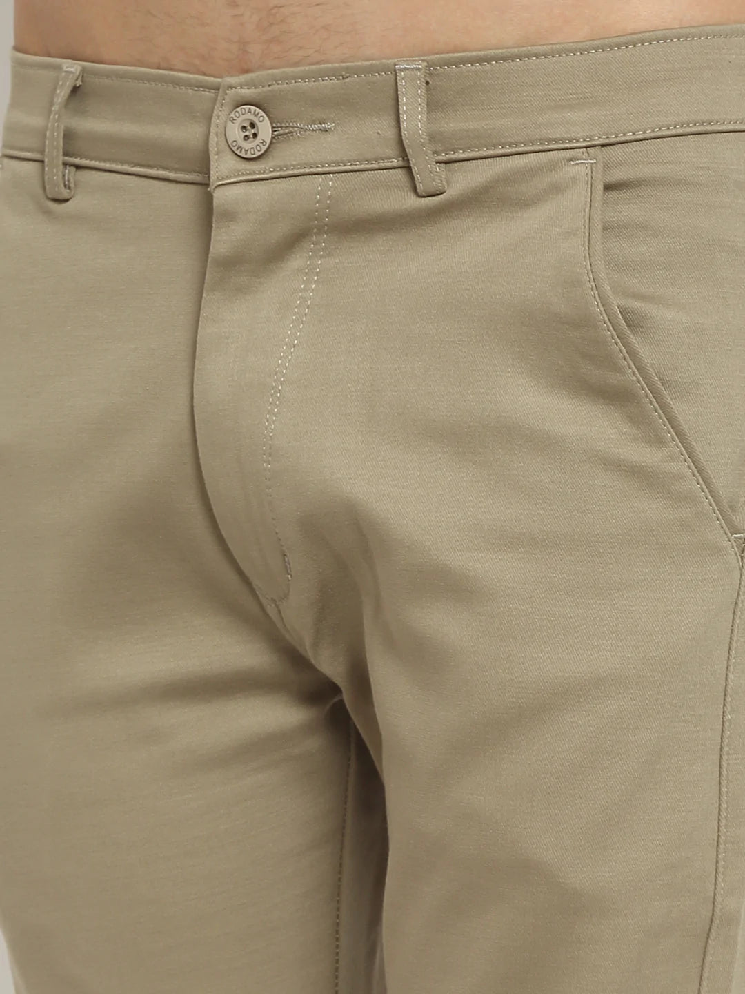 Men Beige Slim Fit Chinos Trousers