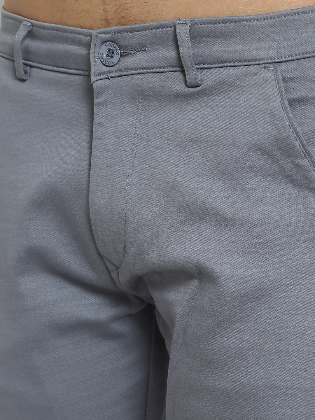 Men Grey Slim Fit Chinos Trousers