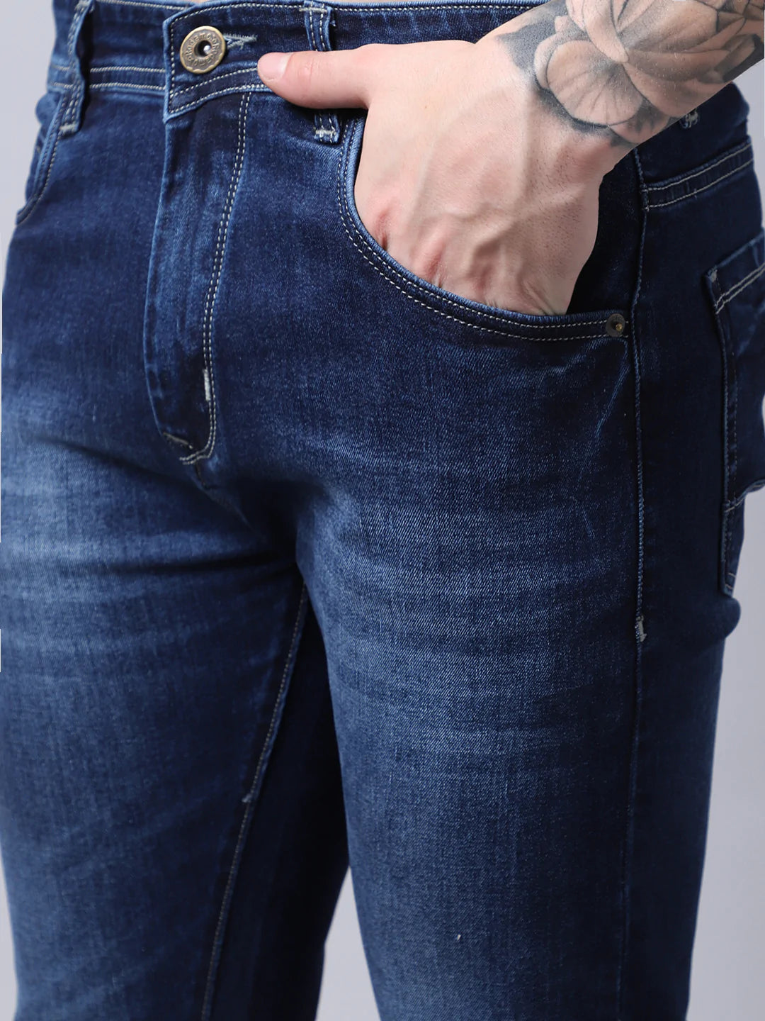 Men Blue Slim Fit Heavy Fade Jeans