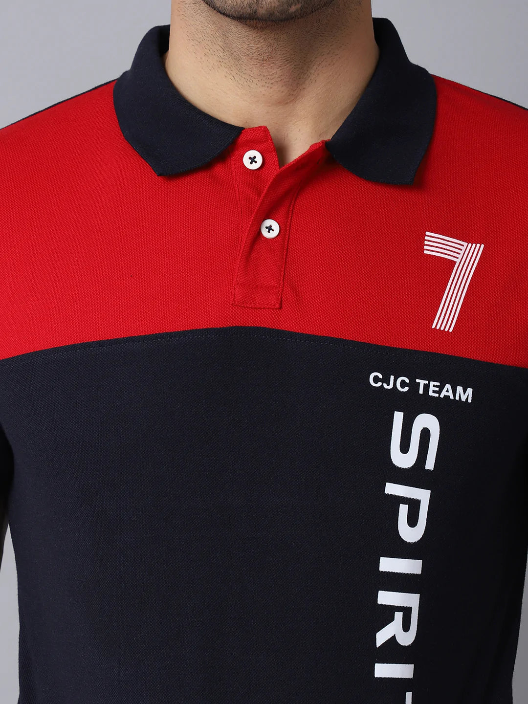 Men Multicoloured Polo Collar Applique Slim Fit T-shirt