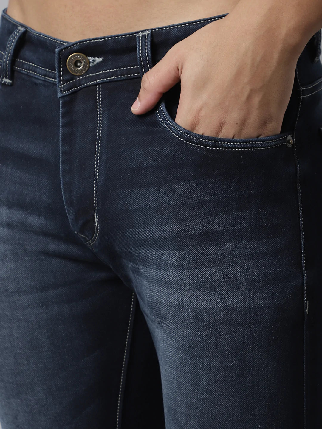 Men Blue Slim Fit Light Fade Stretchable Jeans