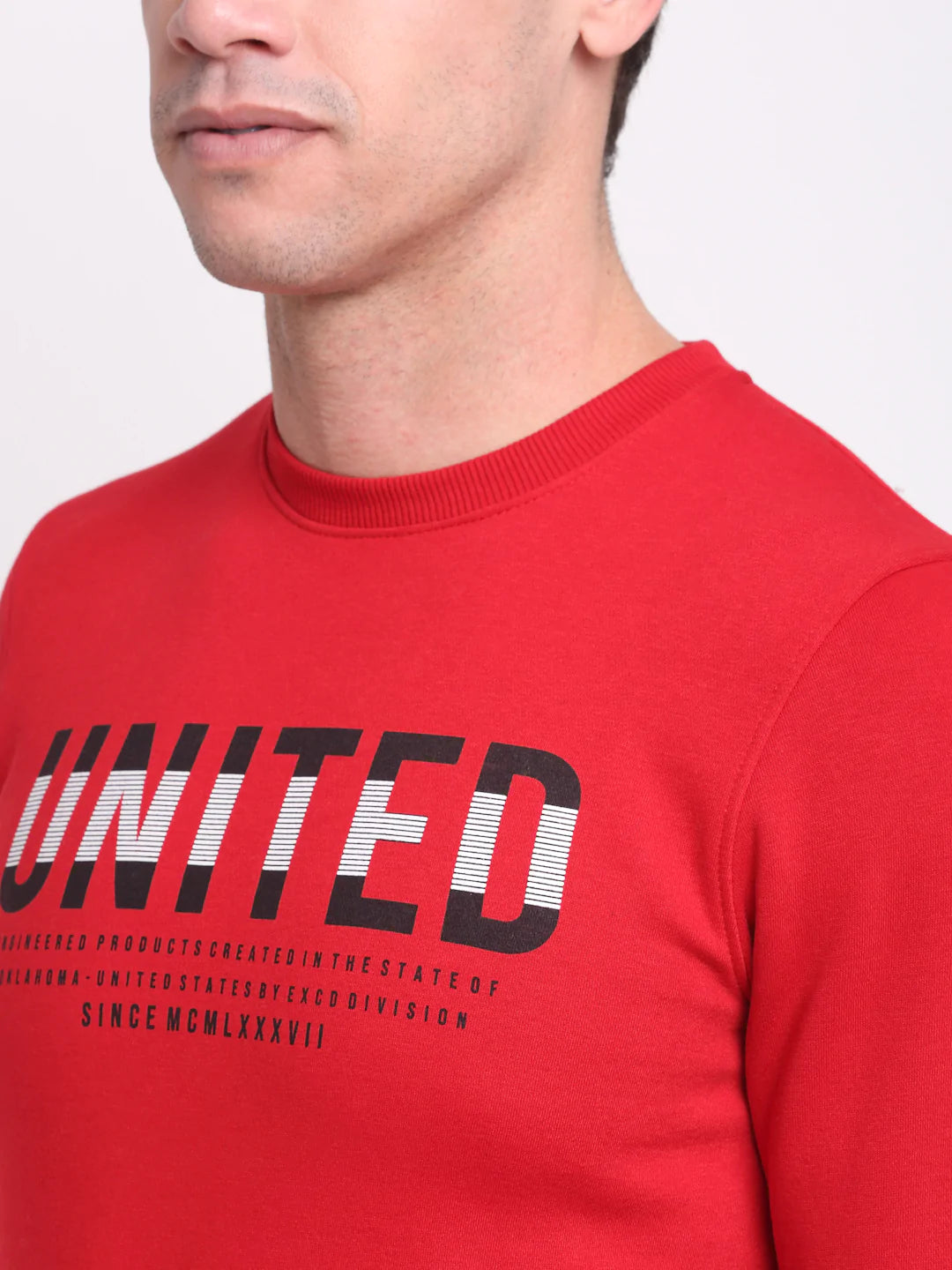 Men Red Printed Sweatshirt