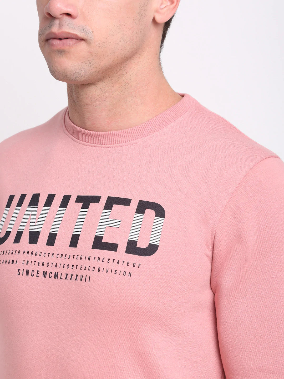 Men Pink Printed Sweatshirt