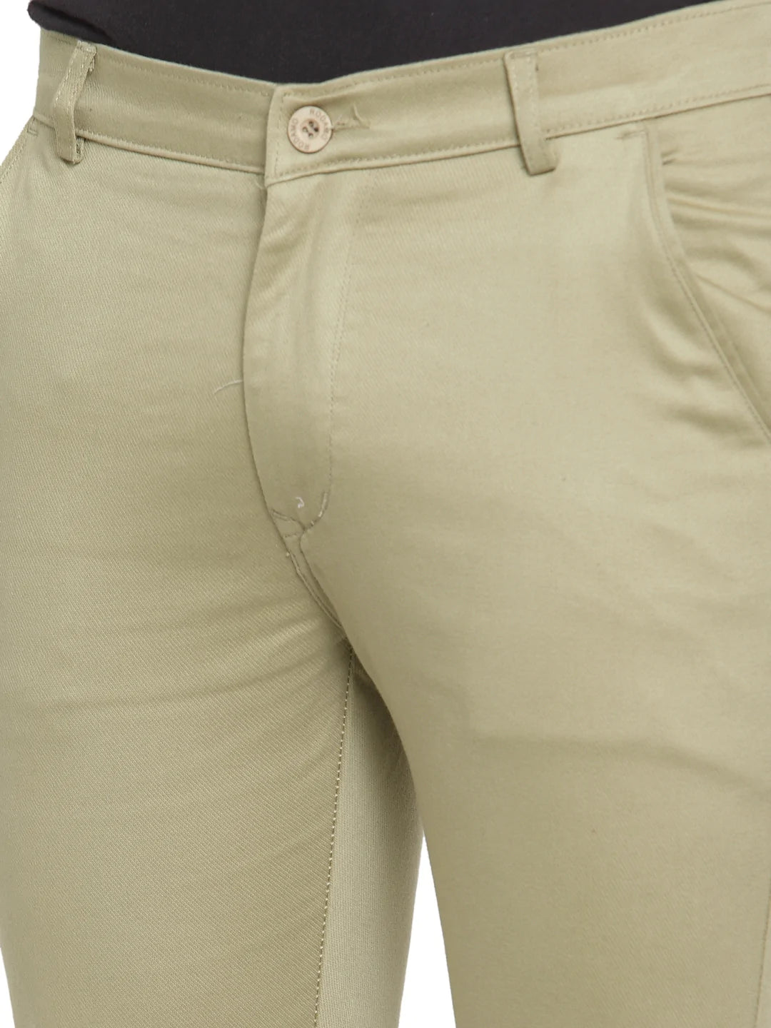 Men Olive Slim Fit Trousers
