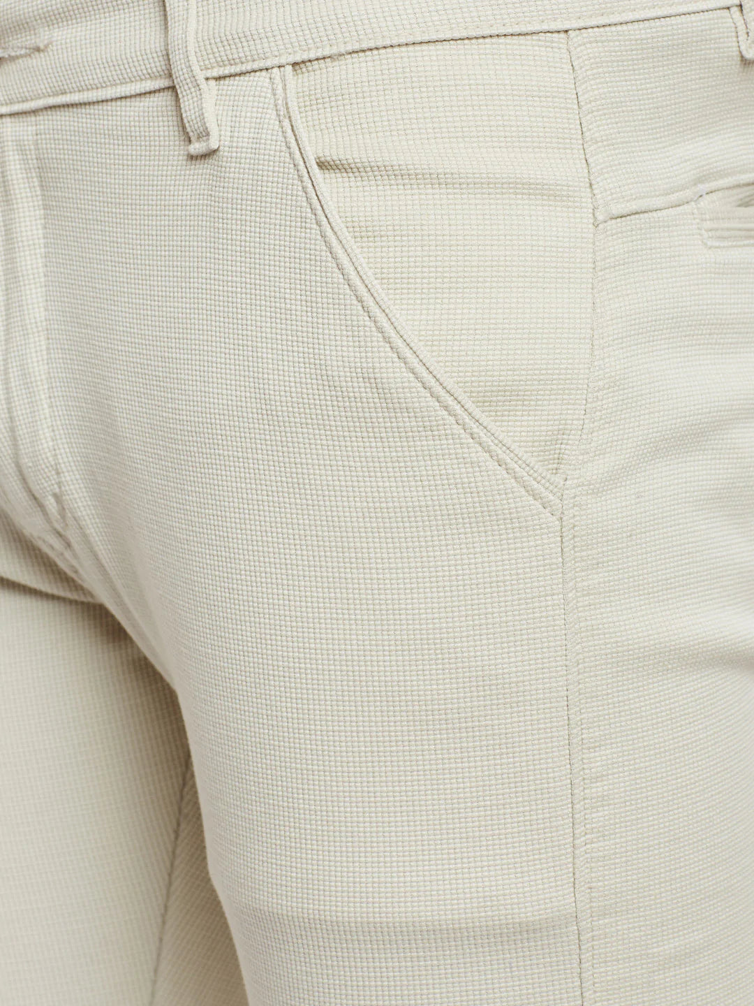 Men Beige Slim Fit Trousers