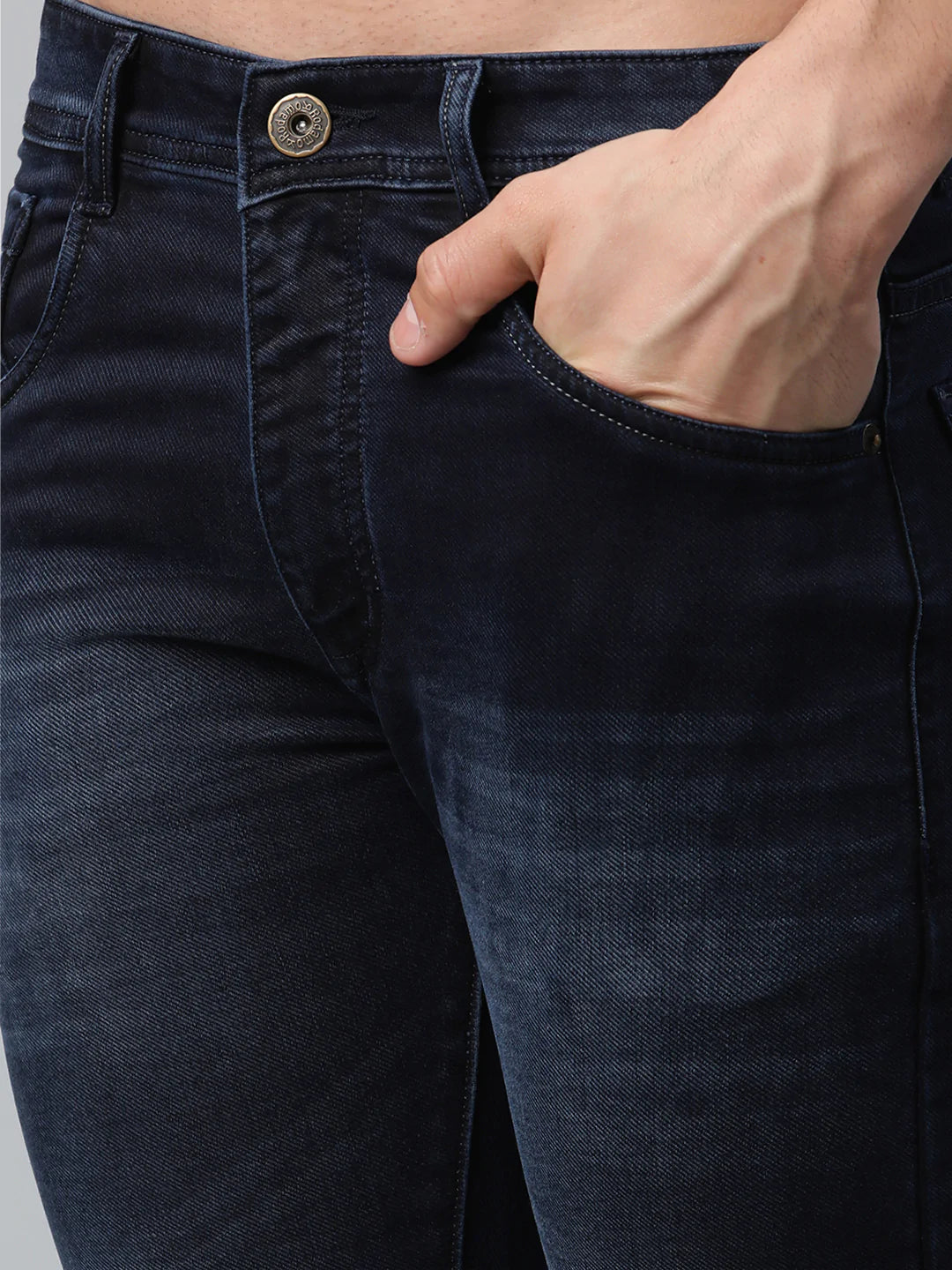 Men Blue Slim Fit Mid-Rise Stretchable Jeans