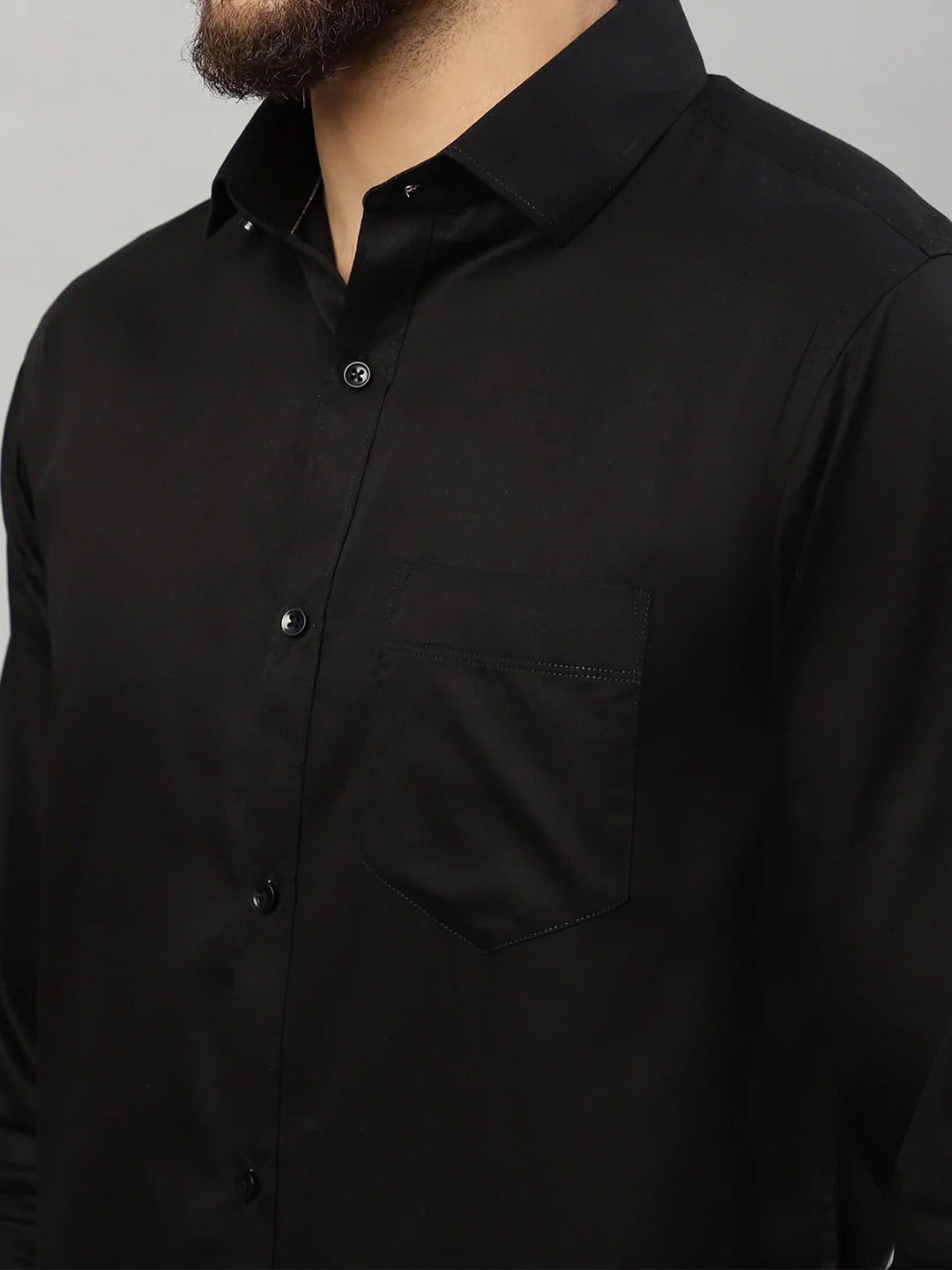 Men Black Slim Fit Casual Shirt