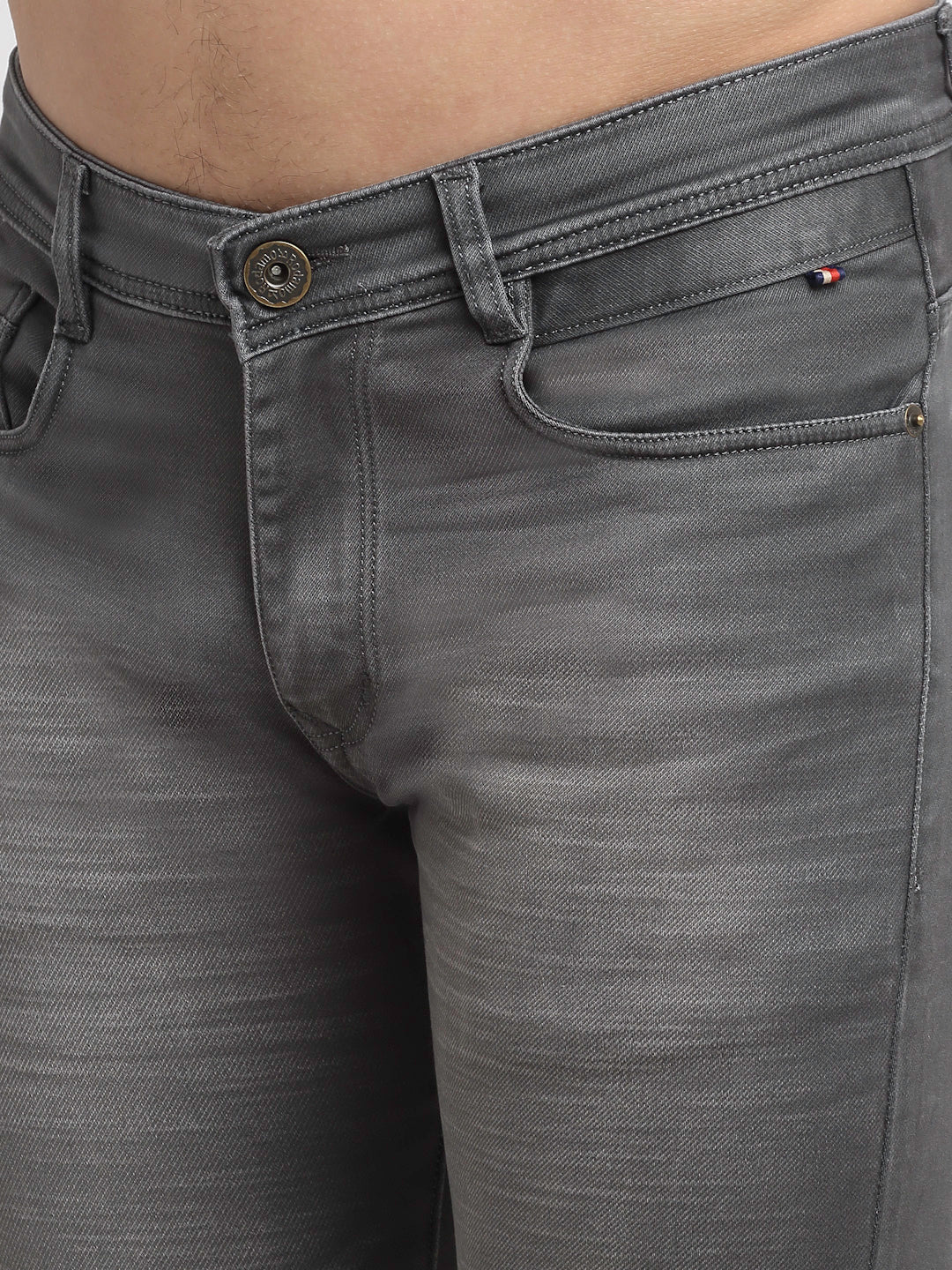 Men Grey Slim Fit Heavy Fade Stretchable Jeans
