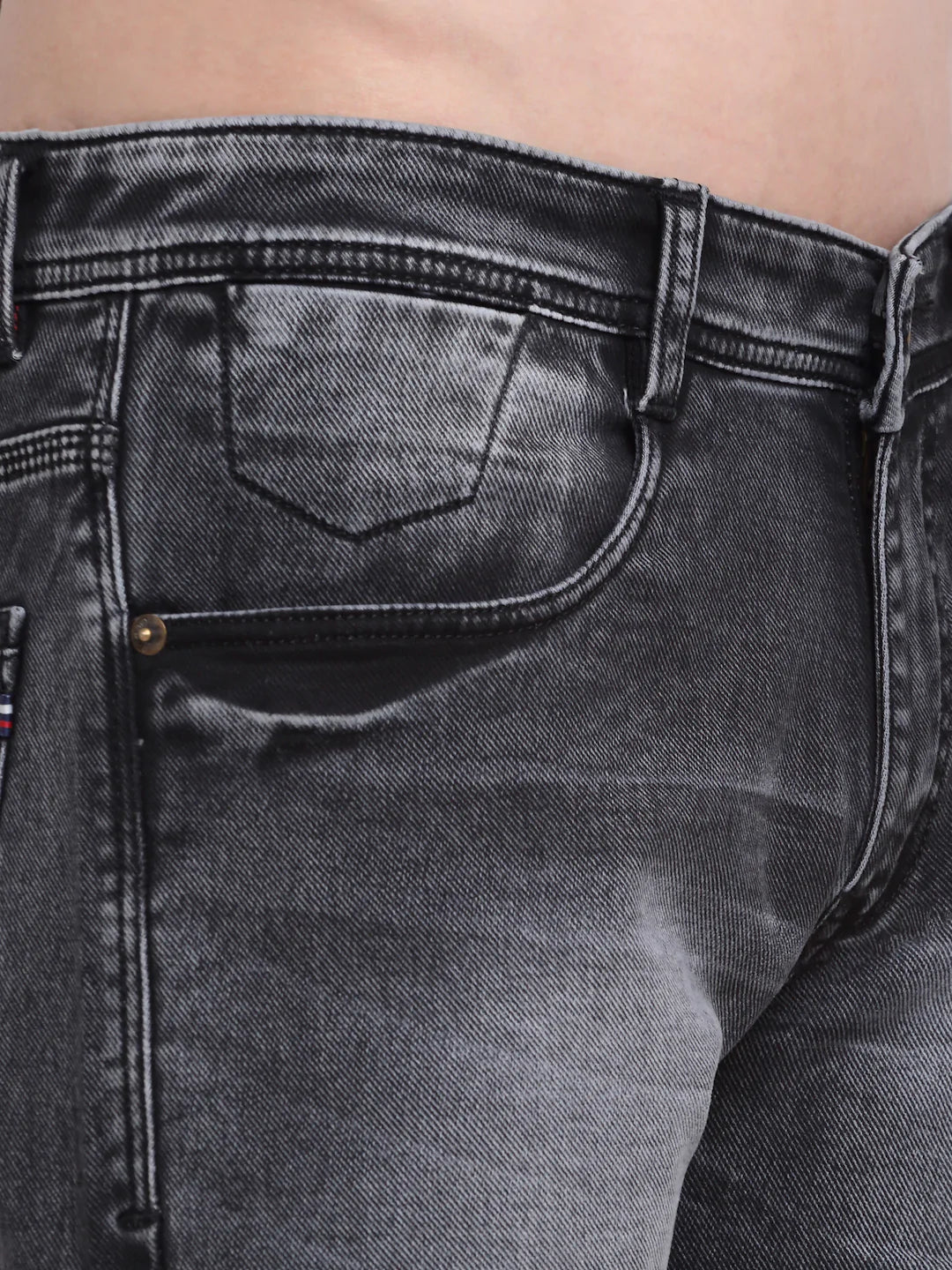 Men Grey Slim Fit Heavy Fade Stretchable Jeans