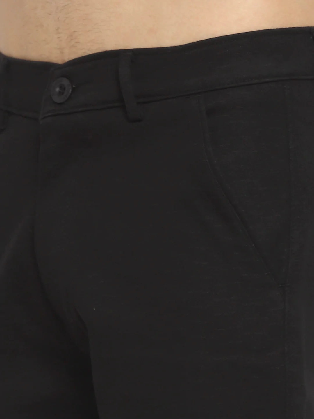 Men Black Slim Fit Chinos Trousers
